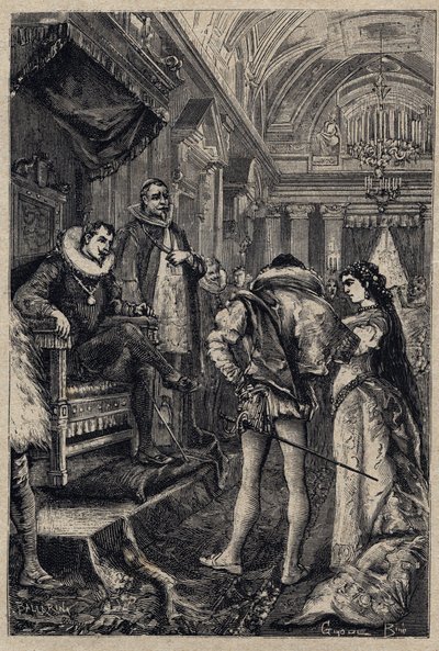 O casamento de Giulia Farnese com Orsino Orsini na casa de Rodrigo Borgia 1489 - gravura de 