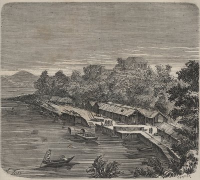 O penitenciário Saint-Laurent em Cayenne (Guiana Francesa) no século XIX. Gravura em "Histoire des bagnes depuis leur création à nos jours" (1877) de Pierre Zaccone (1817-1895) (Colonia Penale - colônia penal) de Anonymous Anonymous