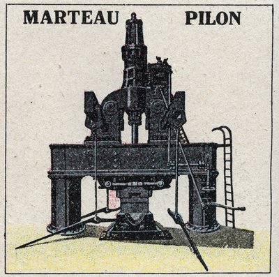 A máquina a vapor: martelo-martelo-martelo. Ilustração anónima de 1925. Coleção privada. de Anonymous Anonymous
