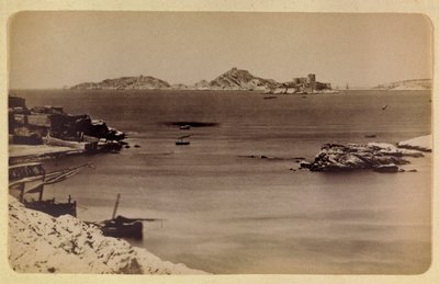 A cidade de Marselha e arredores por volta de 1885 -1890: o castelo de If e as ilhas, colecção privada de Anonymous Anonymous