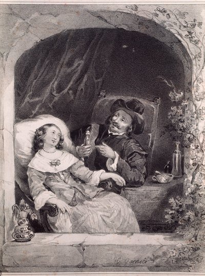 A visita do médico a uma jovem senhora (litografia de Anonymous Anonymous