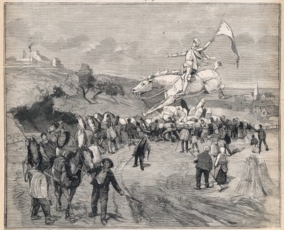Transporte da estátua de Joana d