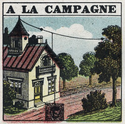 Telefonia sem fio: no campo. Ilustração anônima de 1925. Coleção privada. de Anonymous Anonymous