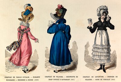 Roupas femininas entre 1810 e 1812 (reinado do Imperador Napoleão I) - coleção particular de Anonymous Anonymous