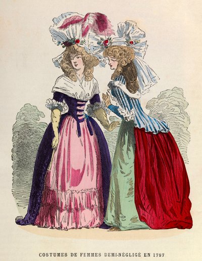 Fantasia feminina metade - negligência em 1787 - coleção privada de Anonymous Anonymous