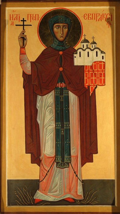 Santa Eupraxia, princesa de Pskov de Anonymous Russian icon painter