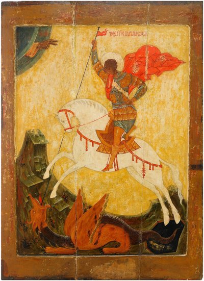 São Jorge e o dragão, ca. 1600 de Anonymous Russian icon painter