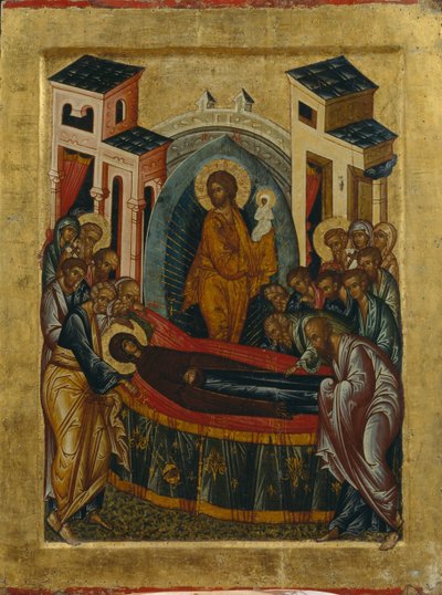 A Dormição da Virgem, 1497 de Anonymous Russian icon painter