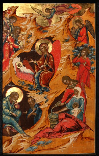 A Natividade de Cristo, século XVIII de Anonymous Russian icon painter