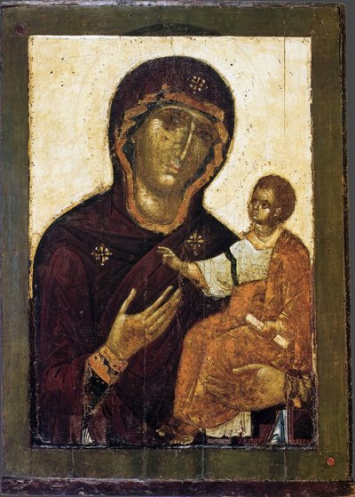 A Virgem Hodegetria, século XII de Anonymous Russian icon painter