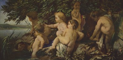 Banho de crianças (pintura a óleo) de Anselm Feuerbach
