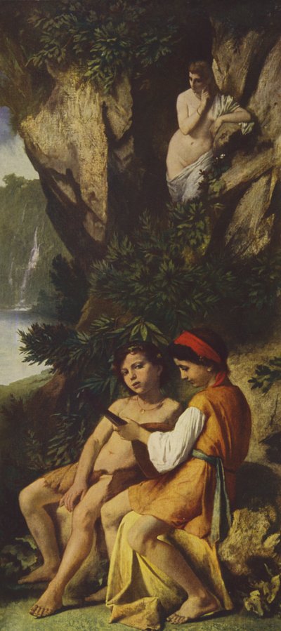 Crianças a fazer música (pintura a óleo) de Anselm Feuerbach