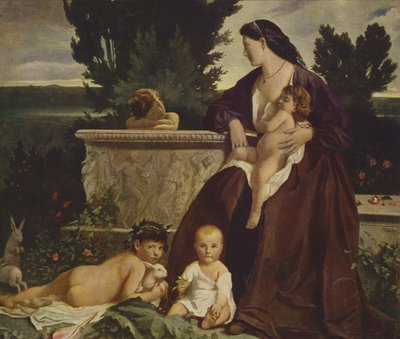 Felicidade da Mãe (pintura a óleo) de Anselm Feuerbach