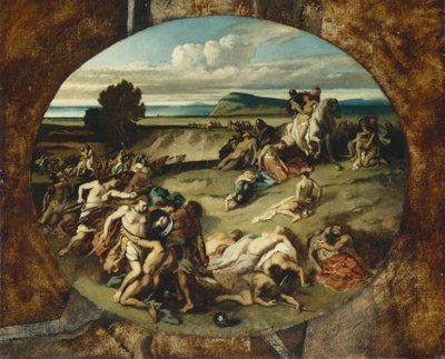 A Batalha das Amazonas, 1857 de Anselm Feuerbach