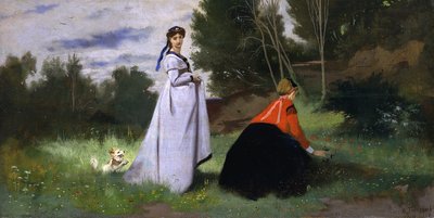 Duas senhoras em uma paisagem, 1867. de Anselm Feuerbach