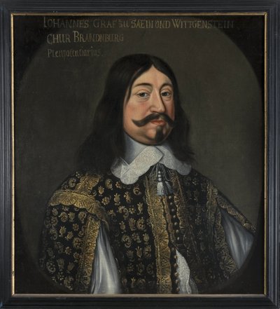 Jean VIII comte de Sayn Wittgenstein Hohenstein - Retrato de João VIII (1601-1657), Conde de Sayn-Wittgenstein-Hohenstein, de Hulle, Anselm van, depois (1601- depois de 1674). Óleo sobre tela. Dimensão : 73x64 cm. Nationalmuseum Estocolmo de Anselmus van (after) Hulle