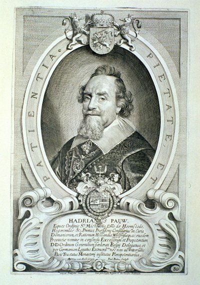 Adriaen Pauw (1585-1653) de &39;Retratos de Homens Ilustres&39;, gravado por Paulus Pontius (1603-68) publicou 1706 de Anselmus van Hulle