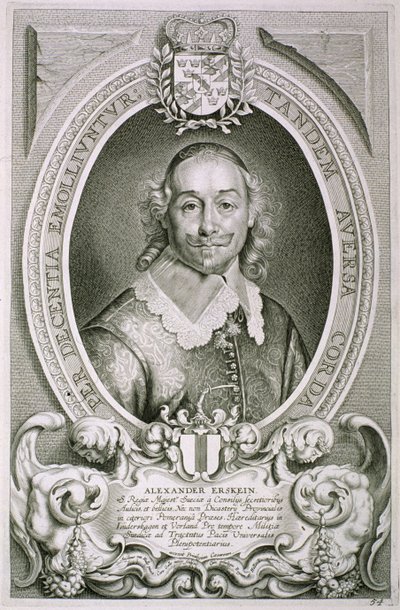 Alexander Erskein (d.1656) de &39;Portraits of Illustrious Men&39;, gravado por Cornelis Galle, publicou 1706 de Anselmus van Hulle