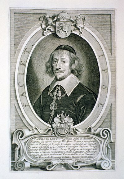 Johann van Knuyt (1587-1654), de &39;Portraits of Illustrious Men&39;, gravado por Paulus Pontius (1603-58), publicou 1706 de Anselmus van Hulle