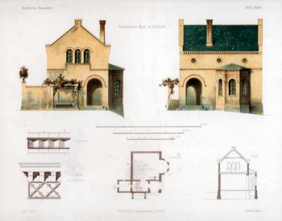 Projete para uma casa em Glienicke, Alemanha, c1850. de Anst von W Loeillot