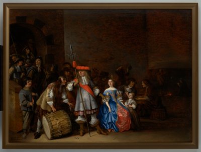 Cena da sala de guarda (óleo sobre painel) de Anthonie (1601 73) Palamedesz