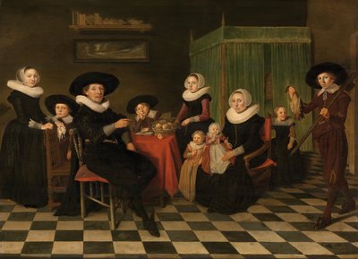Retrato de uma família (óleo sobre tela) de Anthonie (1601 73) Palamedesz