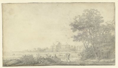 Vista de Huis ter Nieuburch, Rijswijk, Vista do Oriente de Anthonie Jansz. van der Croos