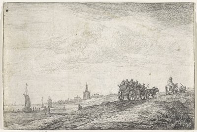 Linha costeira com cavalo e carroça
Paisagens com edifícios (título da série) de Anthonie Waterloo