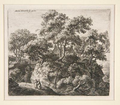 Paisagem com dois eremitas de Anthonie Waterloo
