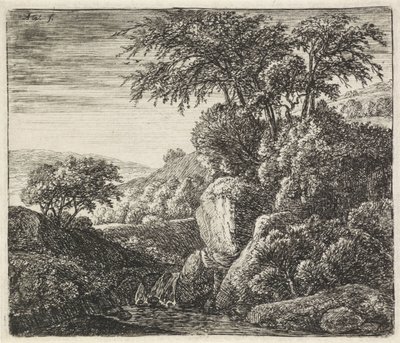 Paisagem com uma pequena queda de água
Paisagens rochosas (título da série) de Anthonie Waterloo