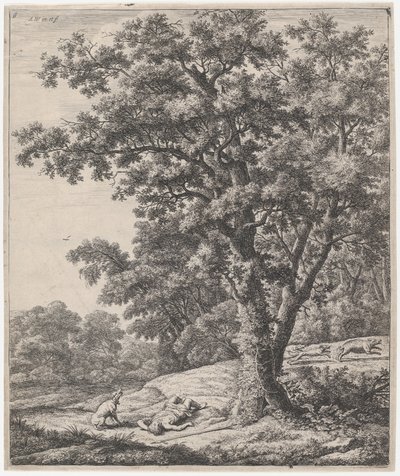 A Morte de Adônis, século XVII. de Anthonie Waterloo