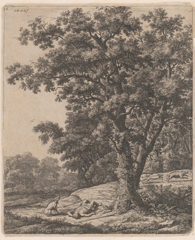 A Morte de Adônis, século XVII. de Anthonie Waterloo