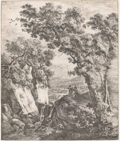 Tobias e o Anjo, século XVII. de Anthonie Waterloo