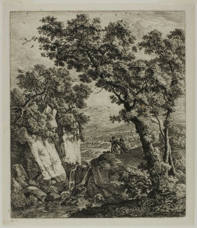 Tobias e o Anjo, de Seis Temas Paisagísticos do Antigo Testamento de Anthonie Waterloo