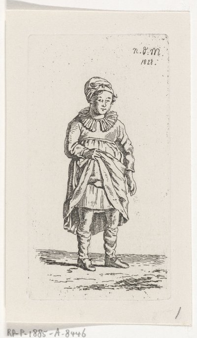 Menina levantando a saia de Anthonie Willem Hendrik Nolthenius de Man