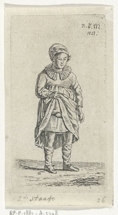 Rapariga a levantar a saia de Anthonie Willem Hendrik Nolthenius de Man