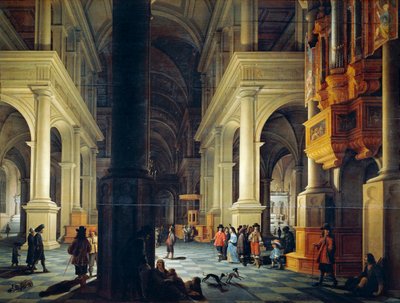 Interior do templo, por Anthonie De Lorme (ca 1610-1673) de Anthonie de Lorme