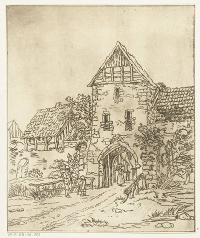 Algumas figuras num portão de uma cidade velha de Anthonie van den Bos