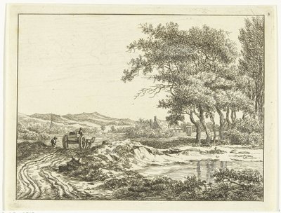 Carrinho em uma estrada rural perto das dunas de Anthonie van den Bos