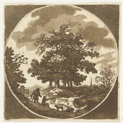 Paisagem com pescador de Anthonie van den Bos