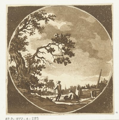 Paisagem com dois caminhantes de Anthonie van den Bos