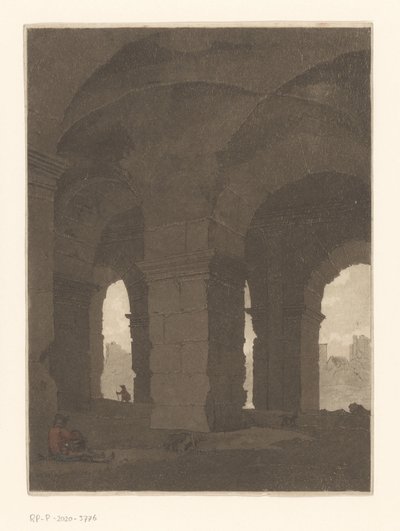 Debaixo dos arcos do Coliseu de Anthonie van den Bos