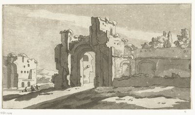 Ruínas do grande salão das Termas de Caracalla, Roma de Anthonie van den Bos