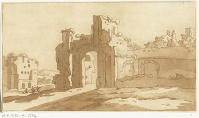 Ruínas do Grande Salão dos Banhos de Caracalla, Roma de Anthonie van den Bos
