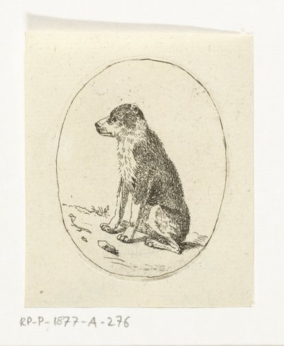 Cão sentado de Anthonie van den Bos