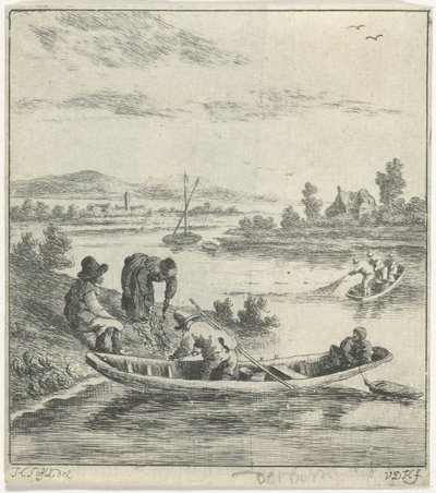 Pescadores num rio de Anthonij van der Haer