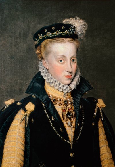 Retrato de Anna da Áustria, Rainha de Espanha de Anthonis Mor van Dashorst