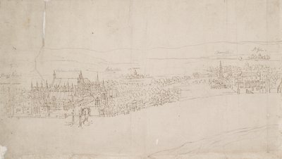 Panorama de Londres visto de Southwark: Westminster, 1554 de Anthonis van den Wyngaerde