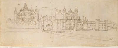 A Capela e a Portaria do Palácio de Hampton Court, c1550-1560 de Anthonis van den Wyngaerde