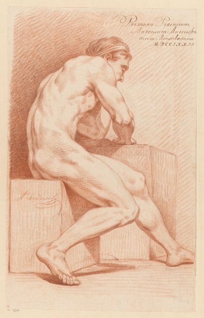 Nu Masculino Sentado, Vista Lateral (1º Prêmio 1772) de Anthony Andriessen